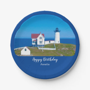 Happy Birthday Nubble Lighthouse Pappteller
