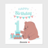 Happy Birthday Nummer Eins Aufkleber (Blatt)