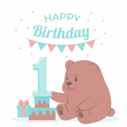 Happy Birthday Nummer Eins Aufkleber (Vorderseite)