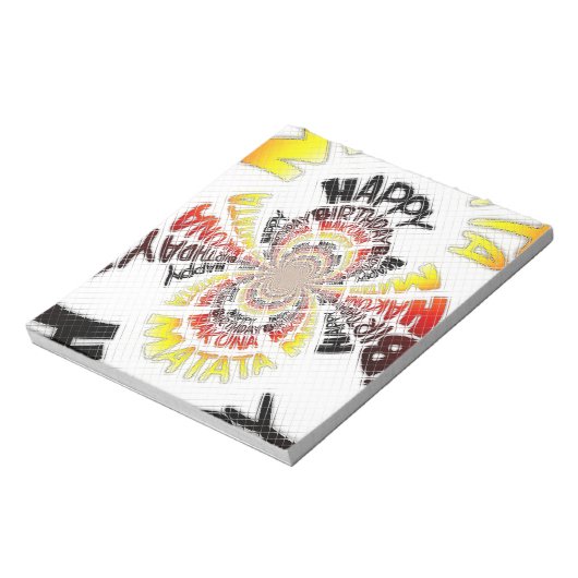 Happy Birthday nur Hakuna Matata Gifts Design Art Notizblock (Rotiert)