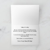 Happy Birthday Nurse Floral Butterfly Karte (Innenseite)