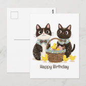 Happy Birthday Oaster Cats Osterkorb Postkarte (Vorne/Hinten)