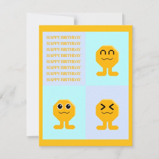 Happy Birthday Octagon Popkin Einladung (Vorderseite)