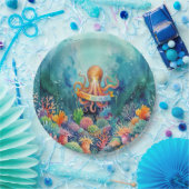 Happy Birthday Octopus Ocean Sea Life Water Fish Pappteller (Party)