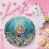 Happy Birthday Octopus Ocean Sea Life Water Fish Pappteller (Party)