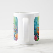Happy Birthday Octopus Party Hat Watercolor Design Jumbo-Tasse (Rückseite)