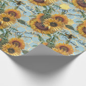 Happy Birthday oder Retirement Sunflower Name Geschenkpapier (Ecke)