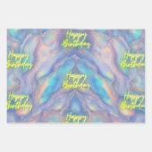 Happy Birthday Oktober Birthstone Opal Geschenkpapier Set (Vorderseite 3)