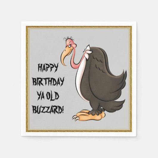 Happy Birthday Old Buzzard Papier Servietten (Vorderseite)