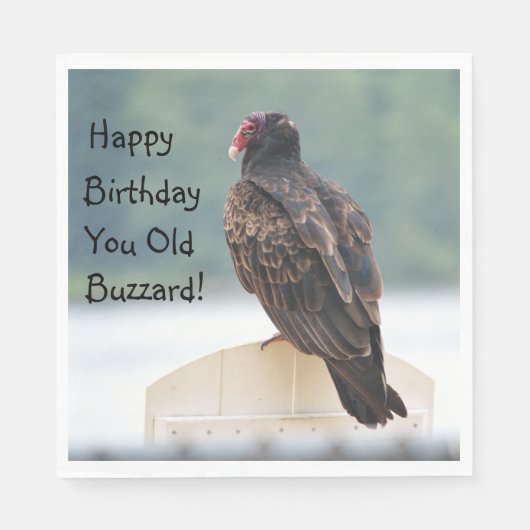 Happy Birthday Old Buzzard Serviette (Vorderseite)