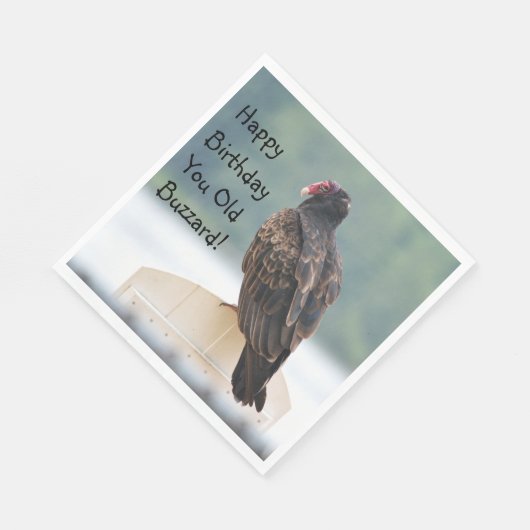 Happy Birthday Old Buzzard Serviette (Ecke)