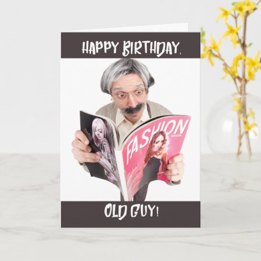 Happy Birthday Old Guy Karte (Gelbe Blume)