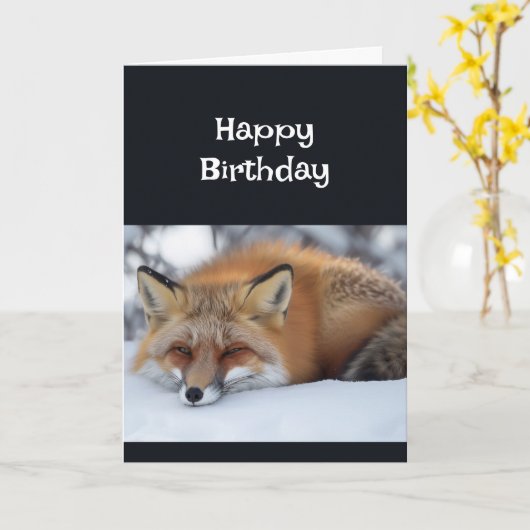 Happy Birthday Old Timer Niedlich Fox Animal Fun Karte (Gelbe Blume)
