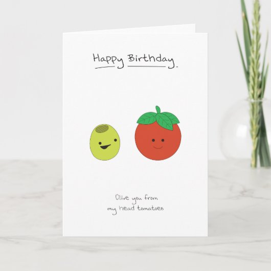 Happy Birthday - Olivenöl und Tomaten Karte (Vorderseite)