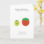 Happy Birthday - Olivenöl und Tomaten Karte (Gelbe Blume)