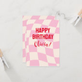 Happy Birthday Olivia Individuelle Name Personalis Karte (Vorderseite/Rückseite Beispiel)