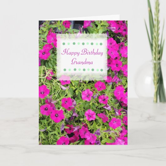 Happy Birthday Oma Custom Card Hübsche Blume Karte (Vorderseite)