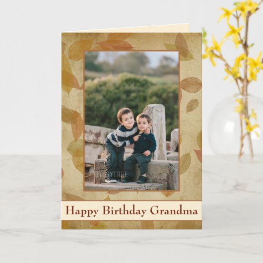 Happy Birthday Oma Fall Theme Karte (Gelbe Blume)