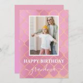 Happy Birthday Oma Foto Card Feiertagskarte (Vorne/Hinten)