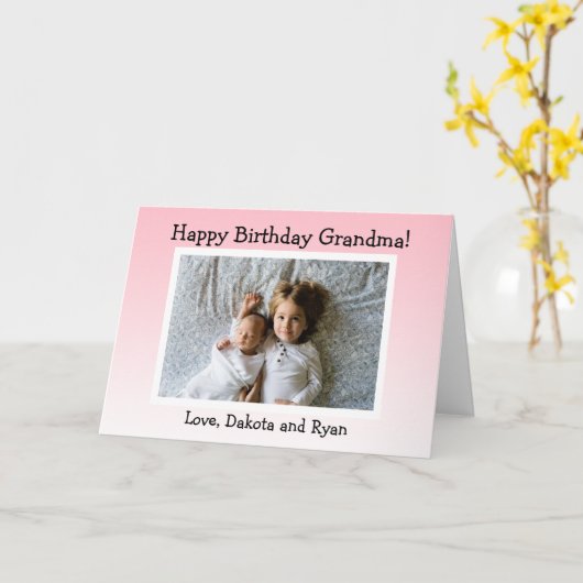 Happy Birthday Oma Foto Card Karte (Gelbe Blume)