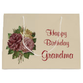 Happy Birthday Oma Große Geschenktüte (Vorderseite)