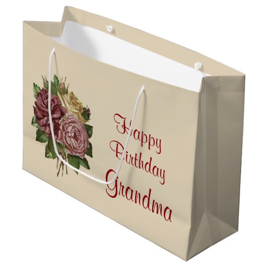 Happy Birthday Oma Große Geschenktüte (Vorderseite Schrägansicht)