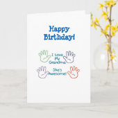 Happy Birthday Oma - Hands Card Karte (Gelbe Blume)