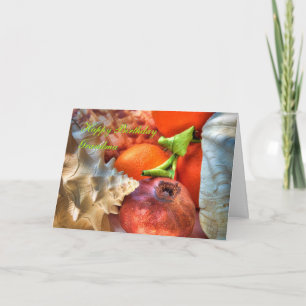 Happy Birthday Oma - Muscheln und Obst Karte