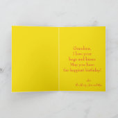 Happy Birthday Oma Paint Spritzer Foto Karte (Innenseite)