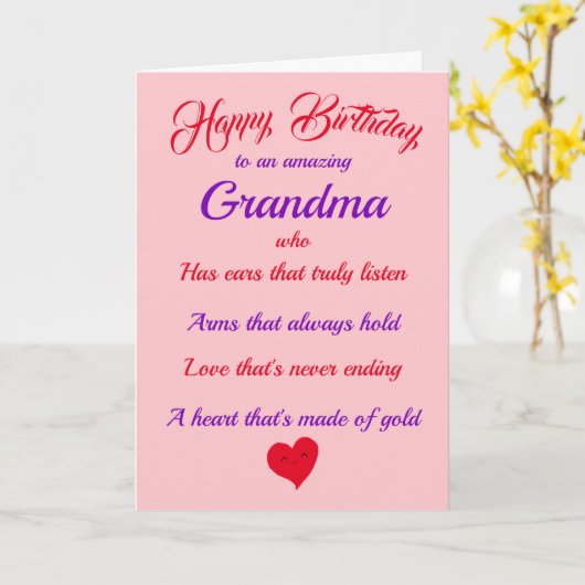 Happy Birthday Oma Pink Lila Typografie-Karte Karte (Gelbe Blume)