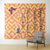 Happy Birthday Oma Scallops Schmetterlingsmuster Wandteppich (Beispiel (Horizontal))