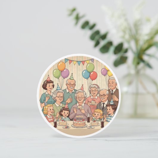 Happy Birthday Oma Vintag Design Save The Date (Stehend Vorderseite)