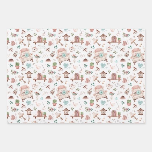 Happy Birthday Oma Wrapping Paper Sheets Geschenkpapier Set (Vorderseite)