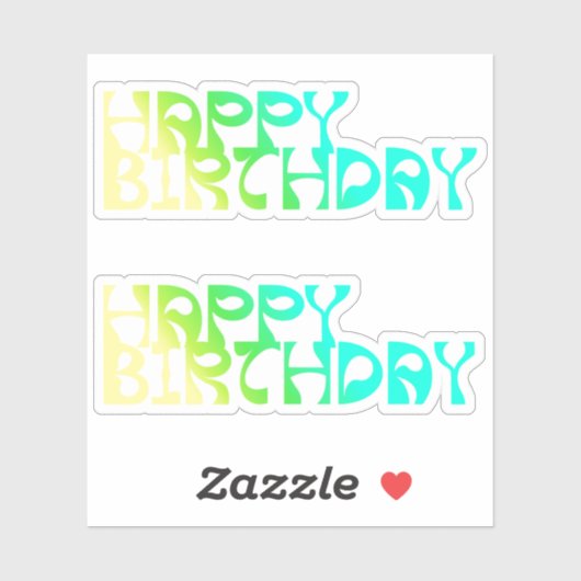 Happy Birthday Ombre Custom Cut Aufkleber (Blatt)