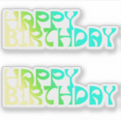 Happy Birthday Ombre Custom Cut Aufkleber (Vorderseite)
