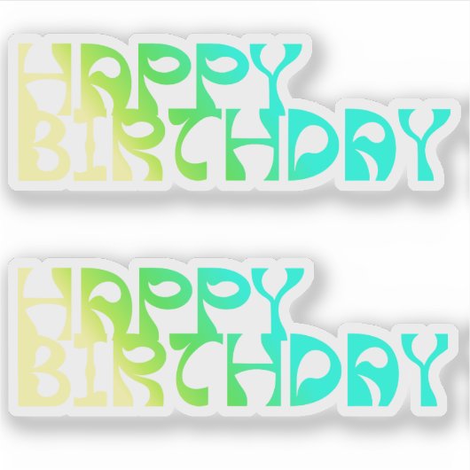 Happy Birthday Ombre Custom Cut Aufkleber (Vorderseite)