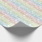 Happy Birthday Ombre Gradient Handschrift Geschenkpapier (Ecke)