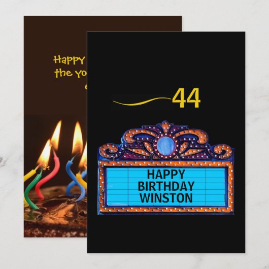 Happy Birthday on a Theater Marquee (Vorne/Hinten)