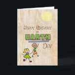 Happy Birthday on Earth Day Stick Kids Word Art Karte<br><div class="desc">Eine lustige Karte,  die am 22. April für einen Earth Day Geburtstag mit Wortkunst und Strichmännchen-Kindern verschickt wird. Eine großartige Karte,  um jeden aufstrebenden Naturisten oder jeden,  der die Sache der Erhaltung der Erde für künftige Generationen schätzt,  zu schicken. ©PamJArts</div>