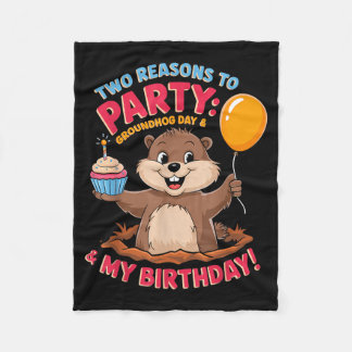 Happy Birthday On Groundhog Day 2025 Cute Birthday Fleecedecke