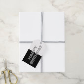 Happy Birthday Op Art Minimal Schwarz-weiß Geschenkanhänger (Mit Garn)