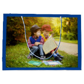 Happy Birthday Opa Custom Grandkids Foto Große Geschenktüte (Rückseite)
