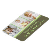 Happy Birthday Opa Foto Collage Green Magnet (Linke Seite)