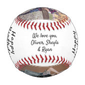 Happy Birthday Opa Modern 3 Foto Collage Baseball (Rückseite)