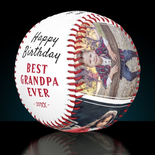 Happy Birthday Opa Modern 3 Foto Collage Baseball