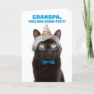 Happy Birthday Opa Old Man Cat Spaß Feiertagskarte
