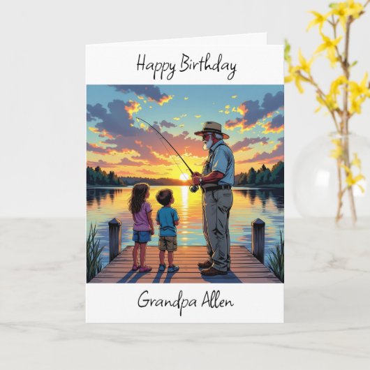 Happy Birthday Opa Personalisiert Karte (Gelbe Blume)