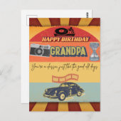 Happy Birthday Opa Retro Vintage Karte (Vorne/Hinten)