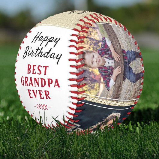 Happy Birthday Opa Rustic 3 Foto Collage Baseball