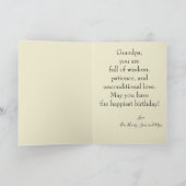 Happy Birthday Opa Rustic Wood Foto Karte (Innenseite)